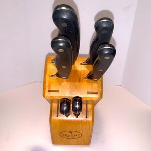 Vintage Paul Revere (6) Piece Knife Set & Block